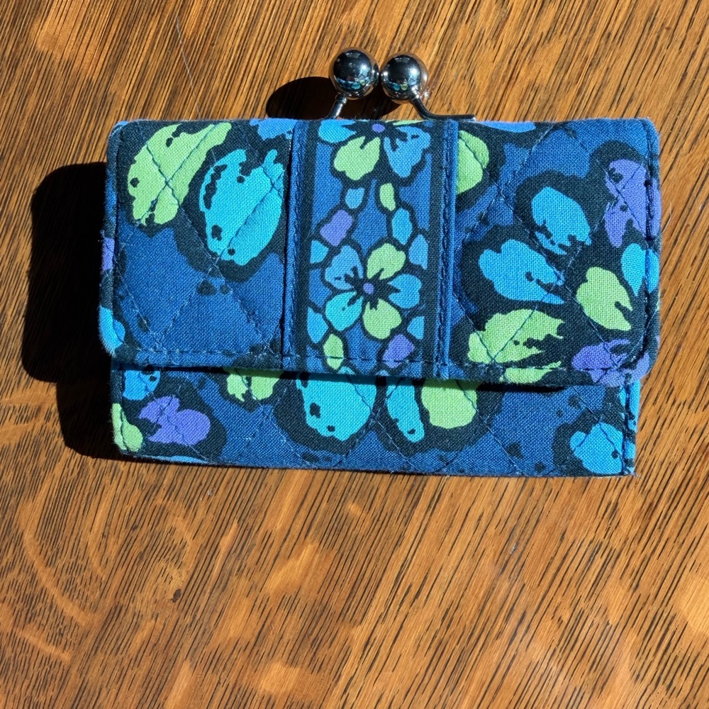 Vera Bradley Blue Floral Key & Card Holder